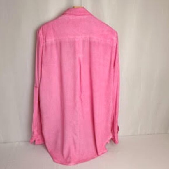 Velvet Heart Hot Pink Button Down Long Sleeve Blouse Shirt Size Large - Picture 3 of 11